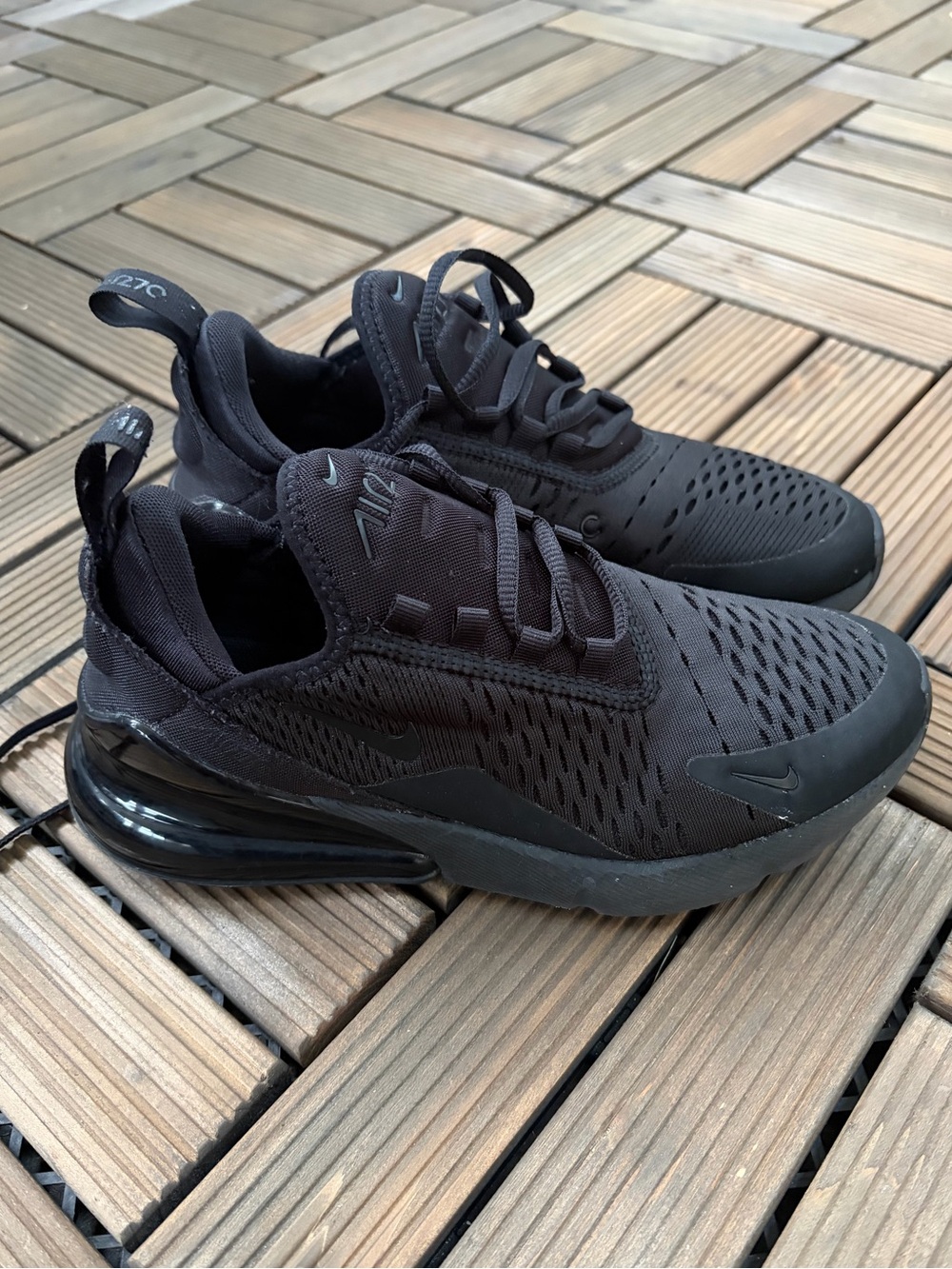 Nike Air Max 270 Triple Black Athletic Sneakers